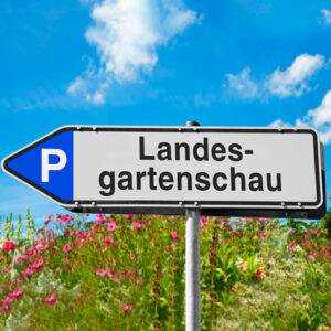 Parkplatzschild Landesgartenschau